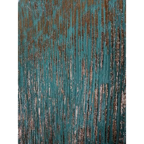 G.P.D. Good People Design NEW Wrap Style Turquoise Gold Metallic Blouse Size Sm - Picture 12 of 13